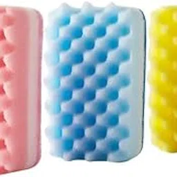 RRJ Multi Use Cleaning Sponges | Non Scratch Sponge | Dish Cleaning Scrubbing | for Kitchen/Bathroom/Car | Household Cleaning Supplies | Utensil Washing Cloth Pad (Pack of 3 PCs,Multicolor)-picture-24