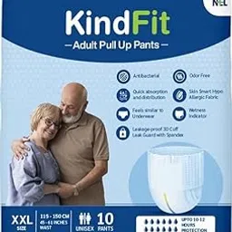 KINDFIT Adult Pull-Up Pants Diapers| XXL-10 Pieces|Waist Size : 45-61 Inch Adult Diapers - XXL (10 Pieces)-picture-24