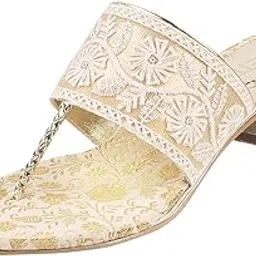 metro Women Ethnicwear Embroidered Block Heel Sandal-picture-43