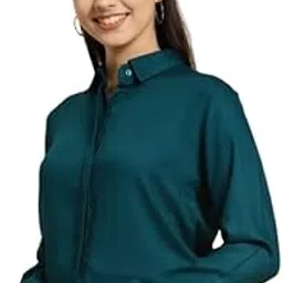 hancock Women Turquoise Blue Solid Regular Fit Formal Shirt(16024Turquoise)-picture-32
