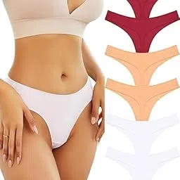 Florafit Women's Viscose Cotton Lycra G-Staring Thong Panties Combo Pack of 6 | Thong Panty for Women Sexy |T-Back Panty Set for Women-picture-19