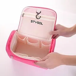 Stysol Travel Organizer Pouch and Bag Toiletry Bag for Women & Men | Pink-picture-49