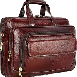 hyatt leather accessories 24 litres Capacity Expandable Natural Leather Laptop Briefcase Shoulder Bags for Men Office (Dimension-L-16 X H-12 X W-7 Inch) (Weight-1.2 KG / 1200 GR)-picture-37
