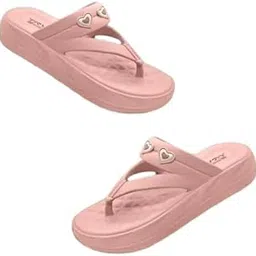 Women's Lightweight Pink Heart Flip-Flops with Textured Grip Sole-picture-17