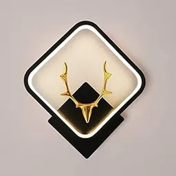 Errol Deer wall lights, stylish wall lamp | fancy lights for wall, bedroom, home decoration, Color-Warm White+Natural White+Cold White(Black(Square)-Deer Head)-Aluminium-picture-10