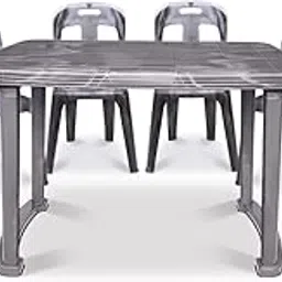 MAHARAJA Crysta Dining Set for Outdoor & Indoor | Dining Set | Plastic 6 Seater Dining Set | Finish Color - Silver DIY(Do-it-Yourself)-picture-29