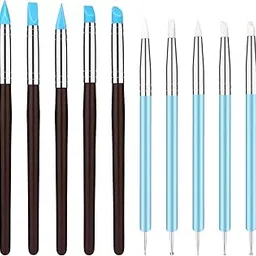 10 Pcs Silicone Clay Tools, Silicone Sculpting Tools, Polymer Clay Tools, Dotting Tools for Painting, Silicone Brushes for Crafts, Nails-image-50