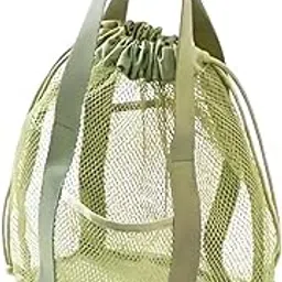 TRENDIVIBE Mesh Shower Tote Bag Convenient Portable for Camping Accessories Beach Green-picture-21