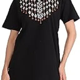 kg best collection Woman Long T-Shirt(Gla PRNT Black-l)-picture-61