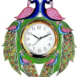 Handcrafted Peacock Wall Clock Decorative Designer Wall Clock for Home Living Room Bedroom Office Unique Ethnic Wall Decor Clock-picture-11