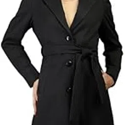 pro-tex Women Winter Wear Warm Coat Notched Lapel Casual Wear Latest Stylish Single Breasted Ladies Overcoat Jet Black Size L-picture-17
