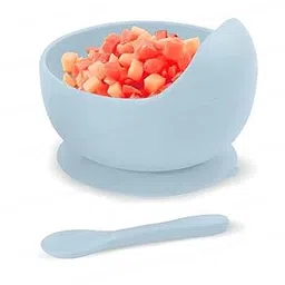 COZIESS 1Set, Baby Feeding Bowl & Spoon Set – Silicone, Unbreakable, Non-Slip Suction Base, Soft Spoon for Infant & Toddler Self-Feeding, BPA-Free, Easy Clean, Travel-Friendly (Green, M)-picture-11