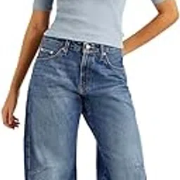 levi's Women's Mid Rise Baggy Dad Barrel Blue Jeans-picture-31