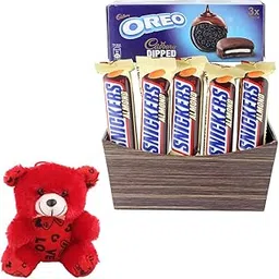 SFU E Com Delicious Loaded Chocolate Gift Hamper | Valentine Teddy Bear With Chocolate Combo | Valentine Chocolate Hamper | 971-picture-20