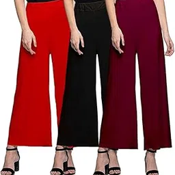 globycraft Combo Pack of 2 Malai Lycra Palazzo for Women & and Girls-picture-11