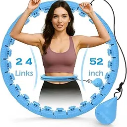 Pinopa Weighted Hula Ring Hoop Weight Loss Circle Detachable with 24 Ring(52 Inch) 360 Degree Spinning Ball for Men & Women Adults Weight Loss, Smart Exercise Equipment - (Multicolour)-picture-51