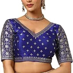 soch Womens Tussar Embroidered Padded Blouse with Sequins-picture-29