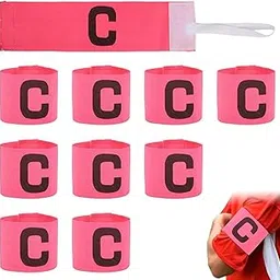 Football Captain Armband, 10Pcs Running Exercise Soccer Header Game Armband Elastic Winding C Word Armband for Kids Youth(Pink)-picture-10