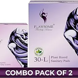 Flawsome Sanitary Pads & Daily Panty Liners Period Care Combo – Plant-Based | Pack of 30 Sanitary Pads (Size L) + 30 Panty Liners | Soft, Rash-Free, Leak-Proof & 100% Chemical-Free-image-78