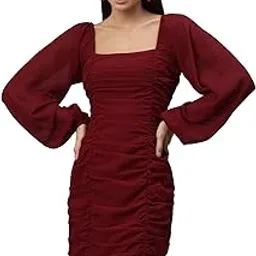 aayu AA#0163 Smoking Dress | Solid and Printed Bodycon Casual Western Stylish Dress | Fit and Flare Casual Party Mini Dress for Women and Girls-picture-46