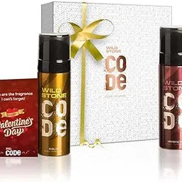 Wild Stone Valentine Gift Box with Code Gold and Iridium Body Perfume (120ml each)-image-4