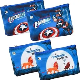 kuber industries Pack of 4 Pencil Pouch | Square Stationary Pouch | Pen-Pencil Box for Kids | School Geometry Pouch | Pencil Utility Bag | Zipper Pencil Organizer | Royal Blue & Blue-picture-32