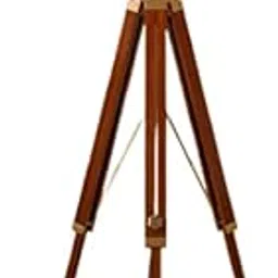 Liyba Handicraft Elegant Wooden Modern Tripod Floor Lamp with Beige Fabric Shade Mid Century Stand for Living Room, Bedroom Or Office Décor-picture-19