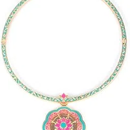 shaya Womens By Caratlane Genda Phool Necklace In Gold Plated Brass-picture-33