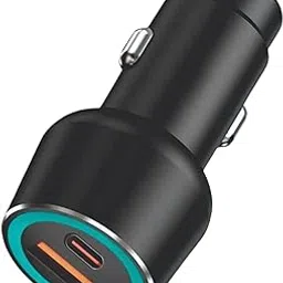 GEARZTOUCH 55W Dual Port Fast Smart Car Charger- SuperVooc All Metal PD Quick 25W PD/PPS+30W SuperVOOC Compatible with iPhone & Android Samsung, Vivo, Oppo & Tablets All Brand (Black)-picture-30