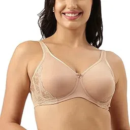 No-Spill, Side Panel Shaping Women's Cotton Everyday Fashion Minimizer Bra - Lace Trimmer, Wired, Non-Padded, Full-Coverage - F053-image-19