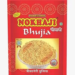 Nokhaji Aslee Bikaneri Bhujia - Vegetarian Indian Namkeen 400GM (Pack Of 1)-picture-22