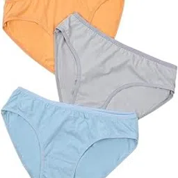 louryn koulyn Women's Cotton Breathable Brief/ 100% Super Soft Cotton Hipster Ladies Plain Bright Panty/Wear Elastic Panties (Pack of 3)-picture-31