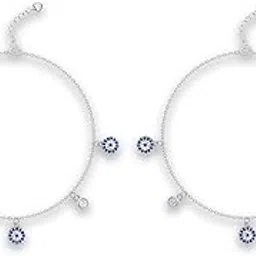 mashha Midnight Mirage Anklet for Women & Girls | 925 Sterling Silver | Evil Eye & CZ Drop Charms in Blue & White | Adjustable Lobster Clasp | Lightweight, Hypoallergenic & Stylish Jewelry-picture-31