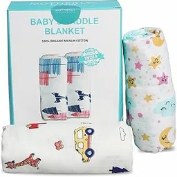 Motherly Muslin Baby Swaddle Wrap Burping Cloth for Newborn Baby, Malmal Baby Swaddle Wrap, Dreamy Wrap Cozy Swaddle, Breathable Soft Receiving Blanket for Newborn Boys & Girls Infant Gift (Pack of 2)-picture-33