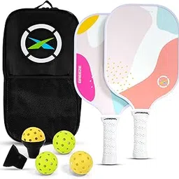 Jaspo Duro-Deck 16mm Graphite Paddle Pickleball Set, 2 Lightweight Paddles, 4 Pickleballs & Carry Bag,PP Honeycomb Core, TPU Edge Guard, Cushioned Anti-Slip Handle (Breeze)-image-28