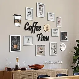 RANDOM Photo Frame For Wall Set of 10 3D Collage photo frames with COFFEE TIME Plaque For Home Decoration, Wall Decor (8"X10"=5pcs,6"x8"=5pcs)-picture-20