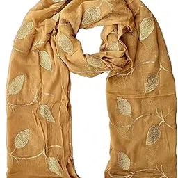 youthquake Women's Golden Zari Patti Work Embroidered Chiffon Dupatta for Womens & Girls With Lace-picture-43