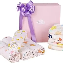 Moms Home New Born Baby Gift Hamper | Baby Shower Gift Hamper | Baby Essential Gift Set | Printed Organic Cotton Gift Set | Pack of 9-picture-33