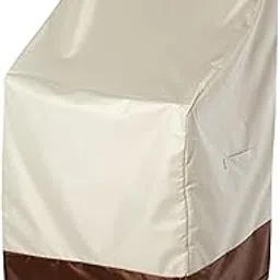 RosieLily Patio Chair Covers High Back Outdoor Bar Stool Covers (1 Pack-Beige & Brown, 25.2"W x 25.2"D x 47.24"H)-picture-16