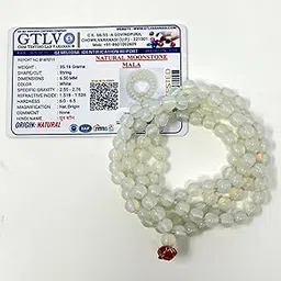 Mahant Ji Natural Moonstone Mala 108+1 Beads (6MM) for Meditation, Astrology, Healing, Energy Balance, Japa Mala with Free Gangajal & Ashtagandha Chandan Powder-image-15