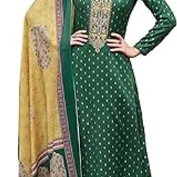 dravinam trends Women's Unstitched Foil Print Pure Woollen Pashmina Salwar Suit Dress Material with Fancy Work and Pure Pashmina Digital Printed Shawl Dupatta (Free Size)-picture-20