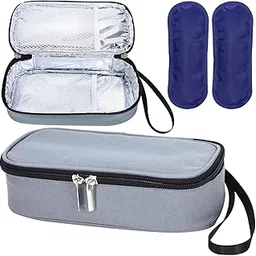 Breastmilk Cooler Bag with Ice Pack, Portable Insulated Breast Milk Storage Cooler Bag, Small Stylish Breastmilk Storage Bag Cooler with Wrist Strap (Grey)-picture-28