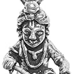 rudracraft 925 silver jewelry RUDRA CRAFT Sterling Silver (92.5% purity) God Krishna Pendant - Sitting Makhanchor| God Pendant for Men & Women-picture-15
