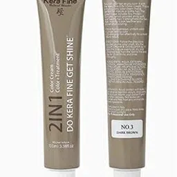 KERA FINE 2 IN 1 HAIR COLOR CREAM | 2-IN-1 FORMULA PROFESSIONAL HAIR COLOR + TREATMENT FOR HAIR NOURISHMENT | AMMONIA FREE PERMANENT HAIR COLOUR | For MEN & WOMEN 100ML (DARK BROWN NO 3, 100ML)-picture-47