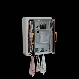 HAPPI Multipurpose 3 Layer Self-Adhesive Storage Cabinet for Bathroom, Skincare & Makeup Organiser Shelf Rack with Doors/Durable Space-Saving Wall-Mounted Bathroom Essentials Cabinet-image-26