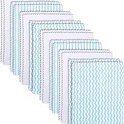 16 Pack Super Soft Baby Burp Cloths, Baby Washcloths, Ultra Absorbent Large Newborn Burping Cloth for Boy and Girl, Milk Spit Up Rags, Unisex for Baby Sensitive Skin, Aqua and White, 16 × 12 Inch-picture-19
