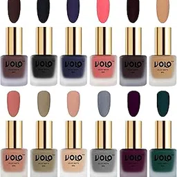 Volo Velvet Dull Matte Bold Colors Nail Polish Combo in Wholesale Rate(Chocolate Brown, Black, Russian Navy Blue, Dark Peach, Dark Wine, Skin Nude, Light Peach 96 ml) Pack of 12-picture-38