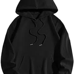 rravayki Men's Fleece Hooded Hoodie Black-picture-49