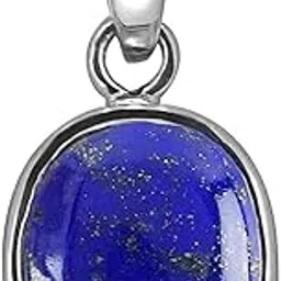12.00 Ratti Lapis Lazuli Silver Plated Pendant/Locket Certified Natural Loose Lajwart for Men & Women-image-6