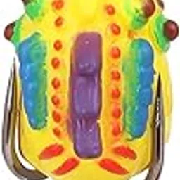 Fishing Frog Lure, 5 Gram, Black with Tail Spoon, (Yellow)-image-1